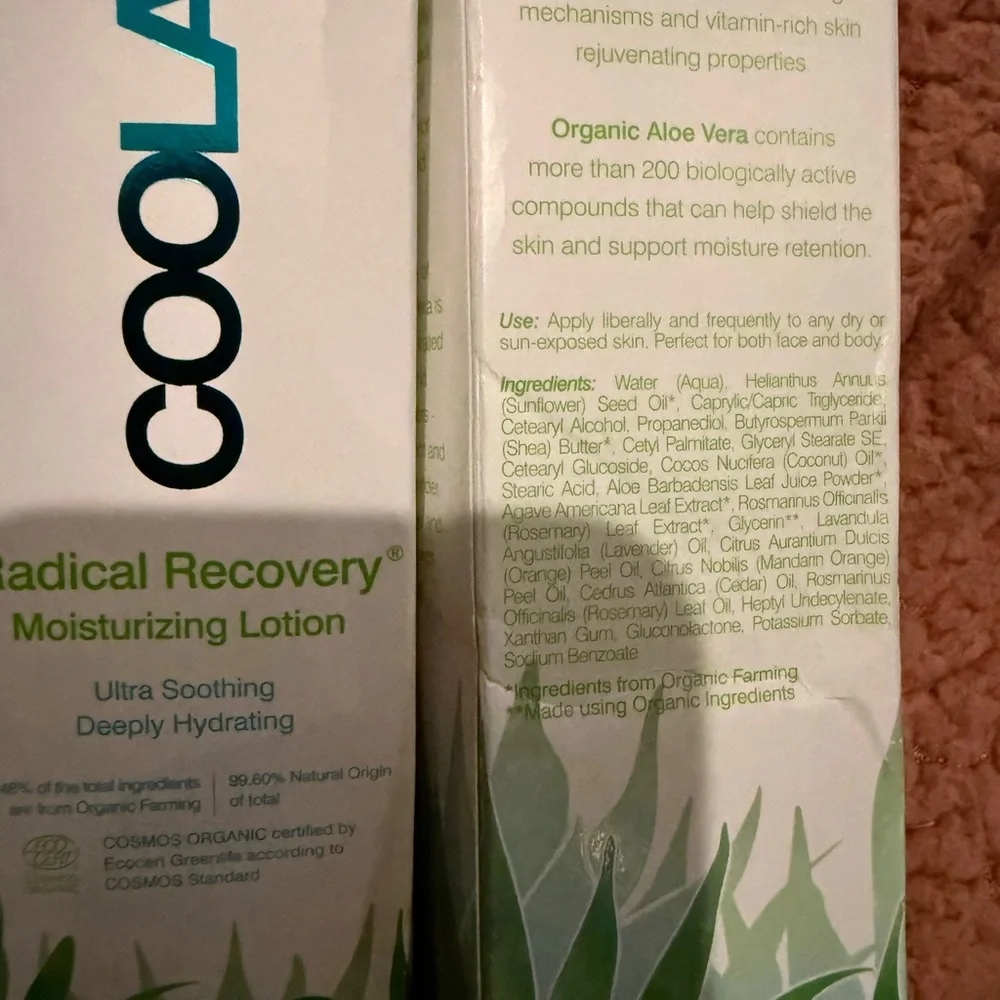 2 Pack Coola Organic Radical Recovery Sun Body Lotion+Aloe Vera, 5 Oz each